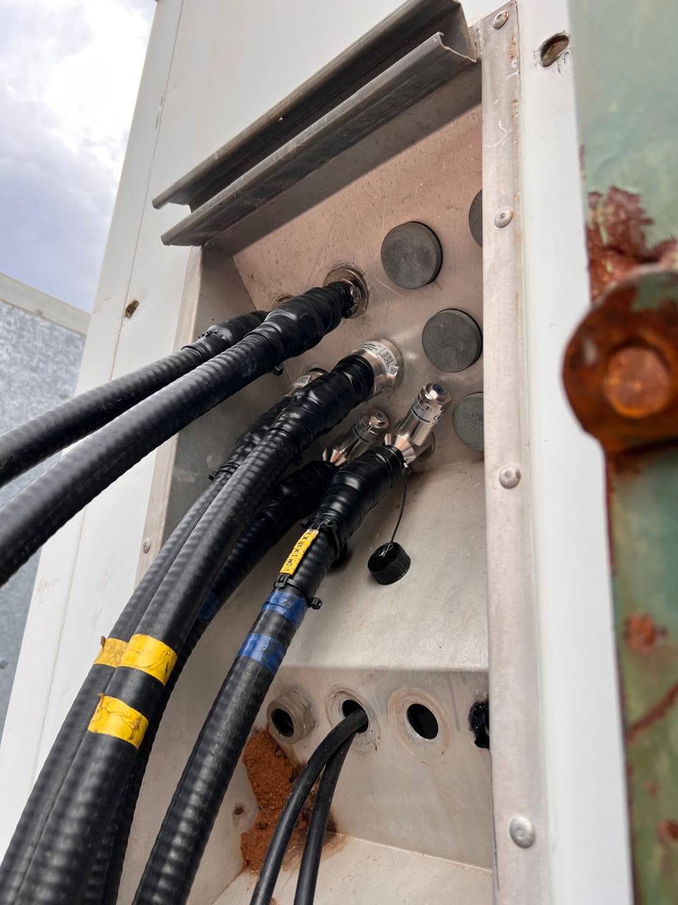 Tower base cabling installation
